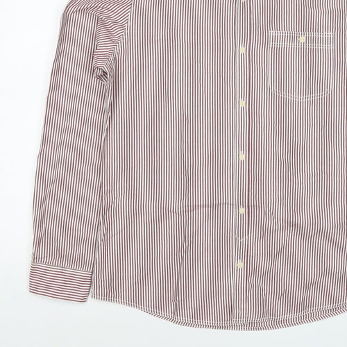 Next Men’s Red White Striped Button Down Cotton Shirt L