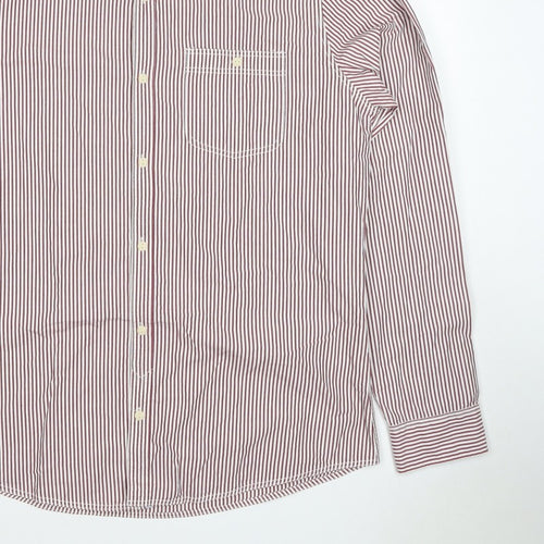 Next Men’s Red White Striped Button Down Cotton Shirt L