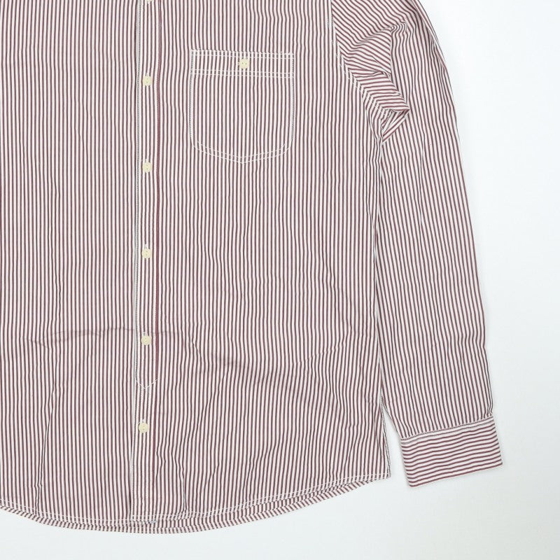 Next Men’s Red White Striped Button Down Cotton Shirt L