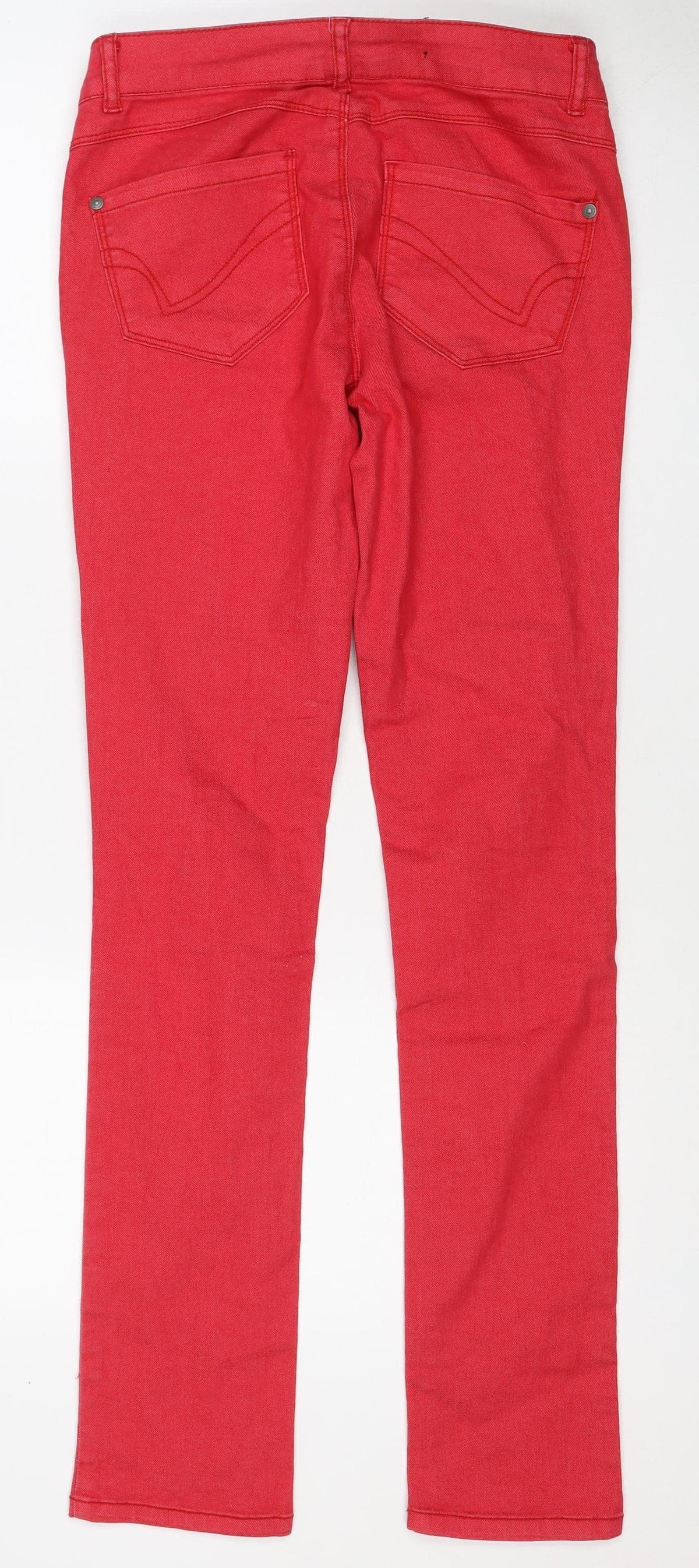 Close-up detail of ONLY Women Red S Bootcut Denim Jeans W S L32 Regular Fit