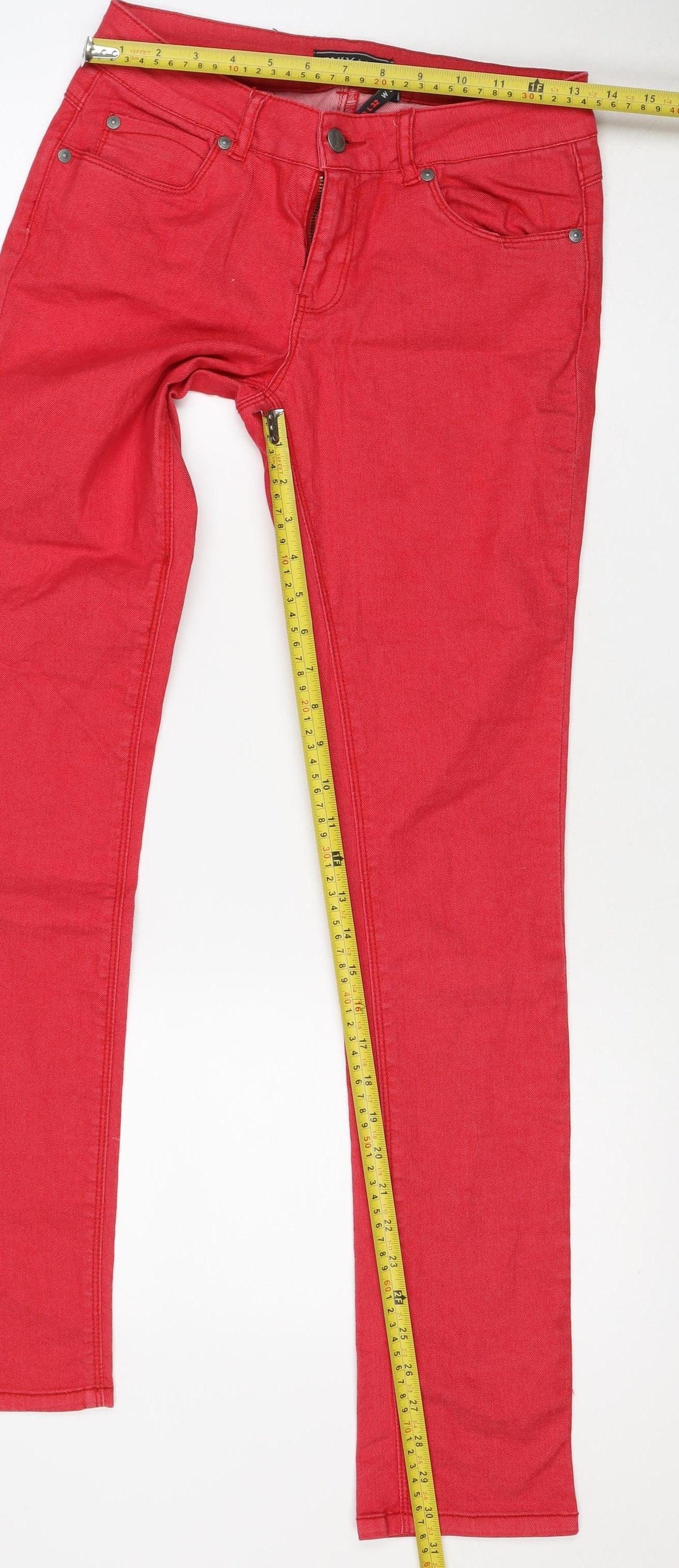 Brand and care label for ONLY Women Red S Bootcut Denim Jeans W S L32 Regular Fit