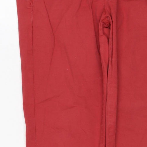 Marks and Spencer Women's Red UK 10 Cotton Stretch Chino Trousers