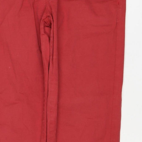 Marks and Spencer Women's Red UK 10 Cotton Stretch Chino Trousers