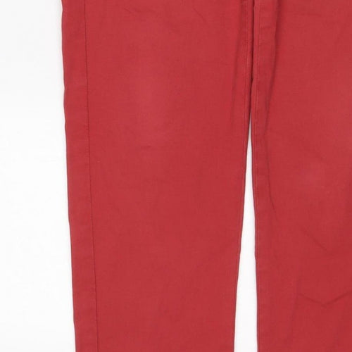 Marks and Spencer Women's Red UK 10 Cotton Stretch Chino Trousers