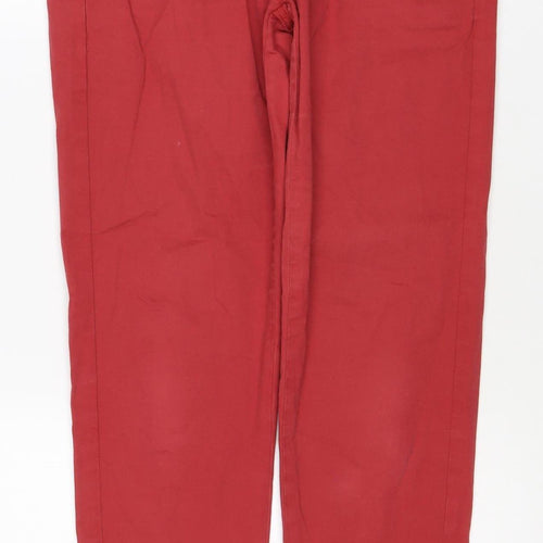 Marks and Spencer Women's Red UK 10 Cotton Stretch Chino Trousers
