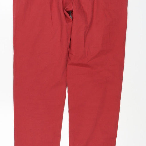 Marks and Spencer Women's Red UK 10 Cotton Stretch Chino Trousers