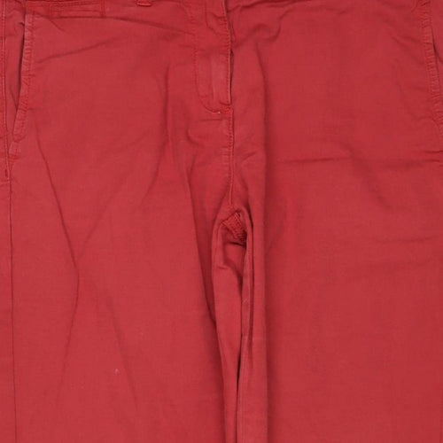 Marks and Spencer Women's Red UK 10 Cotton Stretch Chino Trousers