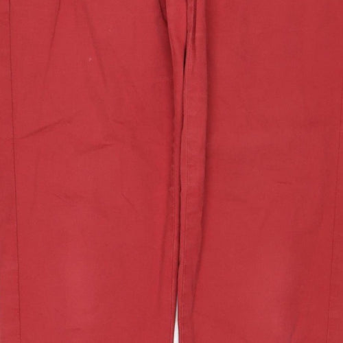Marks and Spencer Women's Red UK 10 Cotton Stretch Chino Trousers