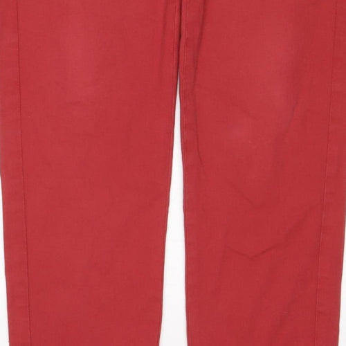 Marks and Spencer Women's Red UK 10 Cotton Stretch Chino Trousers