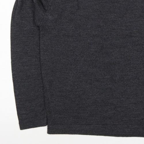 John Smedley Women Grey M Extra Fine Merino Wool Crew Neck Jumper