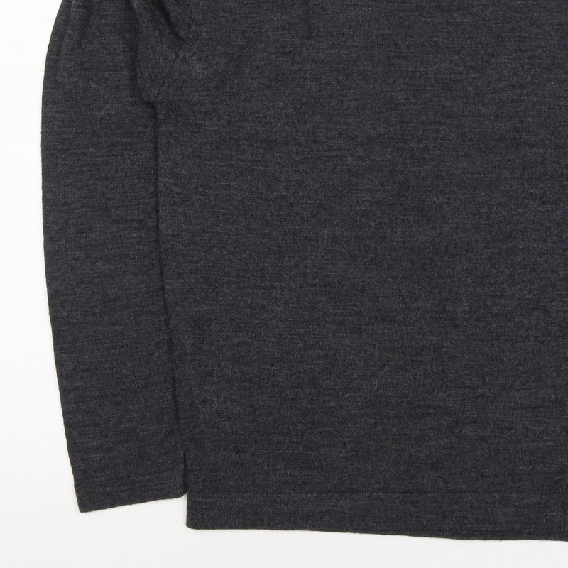 John Smedley Women Grey M Extra Fine Merino Wool Crew Neck Jumper