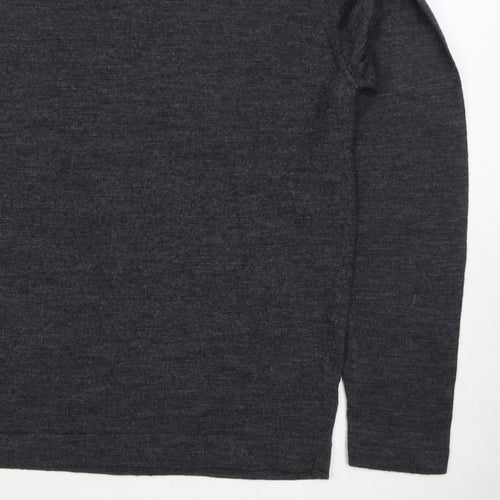 John Smedley Women Grey M Extra Fine Merino Wool Crew Neck Jumper