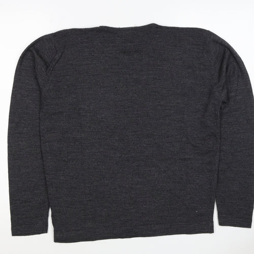 John Smedley Women Grey M Extra Fine Merino Wool Crew Neck Jumper