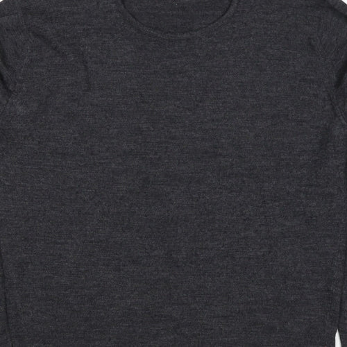 John Smedley Women Grey M Extra Fine Merino Wool Crew Neck Jumper
