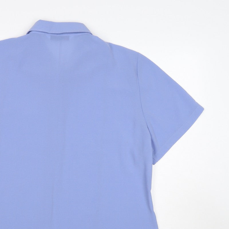 Additional view of Bliss Women Blue, size 20, Short Sleeve Collared Button-Up Shirt