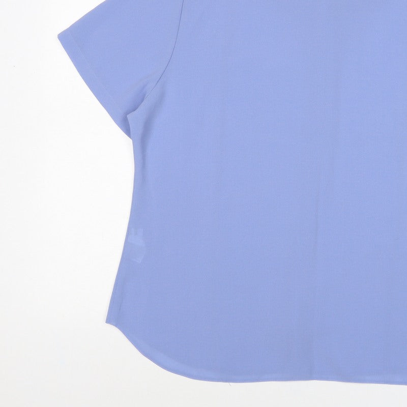Additional view of Bliss Women Blue, size 20, Short Sleeve Collared Button-Up Shirt