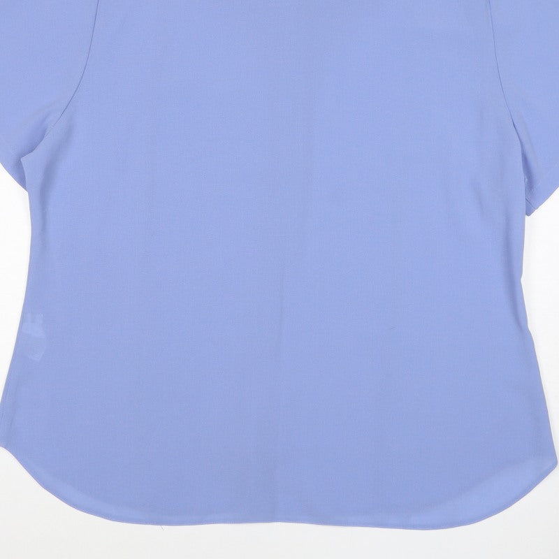 Additional view of Bliss Women Blue, size 20, Short Sleeve Collared Button-Up Shirt