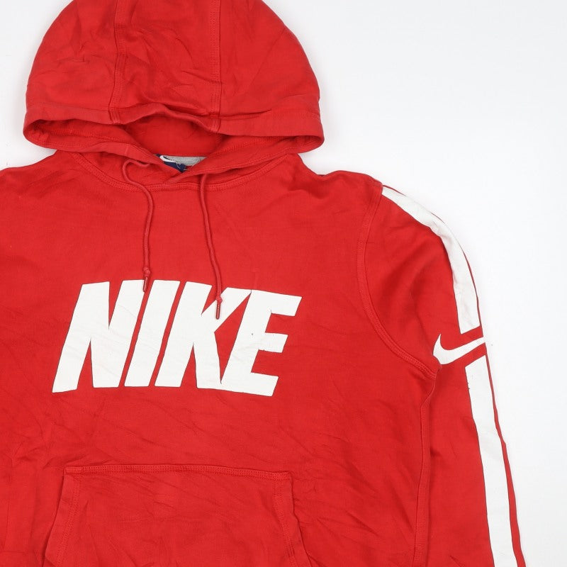 Additional view of Nike Women’s Red M Pullover Hoodie Logo Stripe Cotton Blend