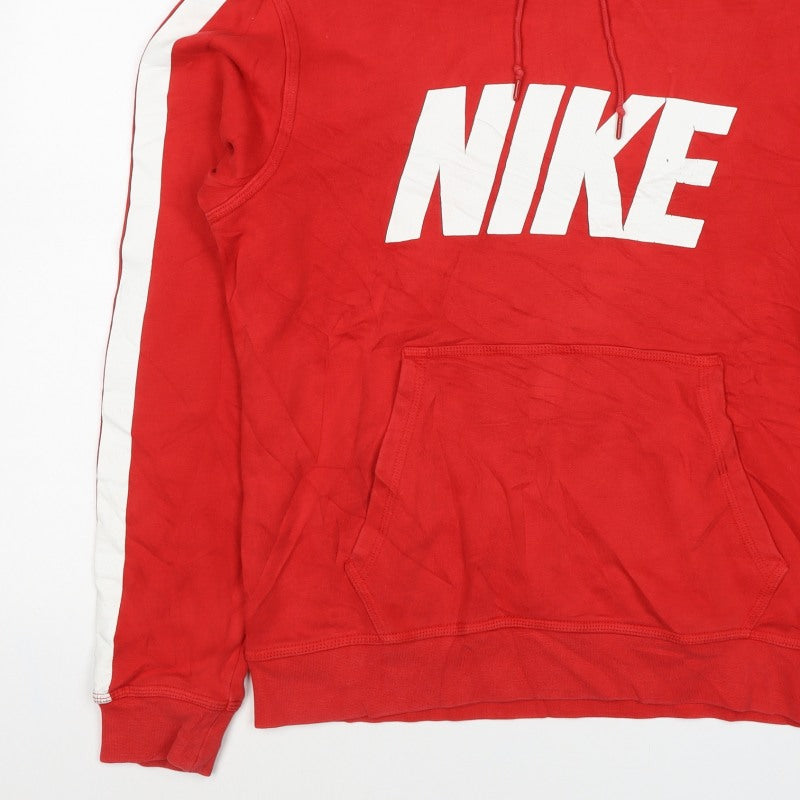Additional view of Nike Women’s Red M Pullover Hoodie Logo Stripe Cotton Blend