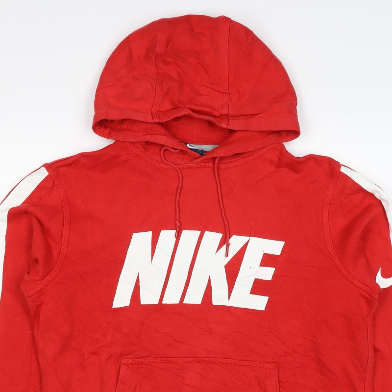 Additional view of Nike Women’s Red M Pullover Hoodie Logo Stripe Cotton Blend