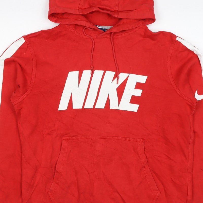 Additional view of Nike Women’s Red M Pullover Hoodie Logo Stripe Cotton Blend