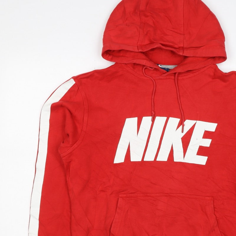 Additional view of Nike Women’s Red M Pullover Hoodie Logo Stripe Cotton Blend
