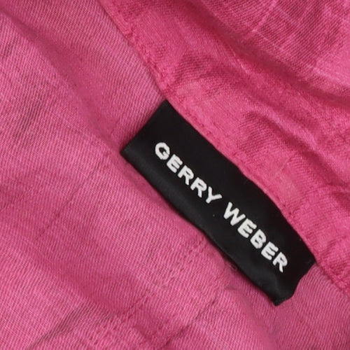 Gerry Weber Women’s Pink UK 16 Linen Blend 4 Button Blazer Jacket