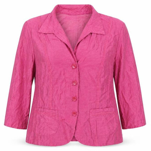 Gerry Weber Women’s Pink UK 16 Linen Blend 4 Button Blazer Jacket