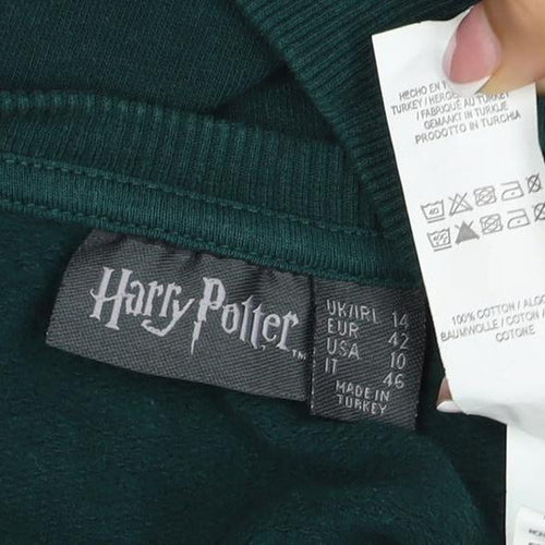 Harry Potter Women’s Green M Pullover Sweatshirt Hogwarts Graphic