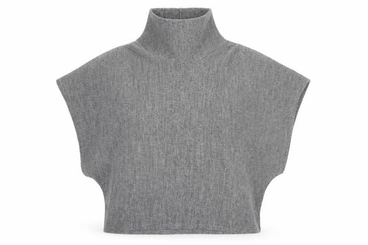 Apricot Women Grey S Sleeveless High Neck Knit Vest Jumper