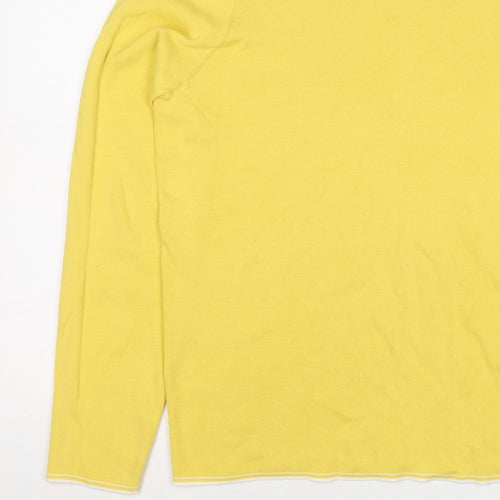 Massimo Dutti Men’s Yellow XL Cotton Crew Neck Knit Pullover Jumper
