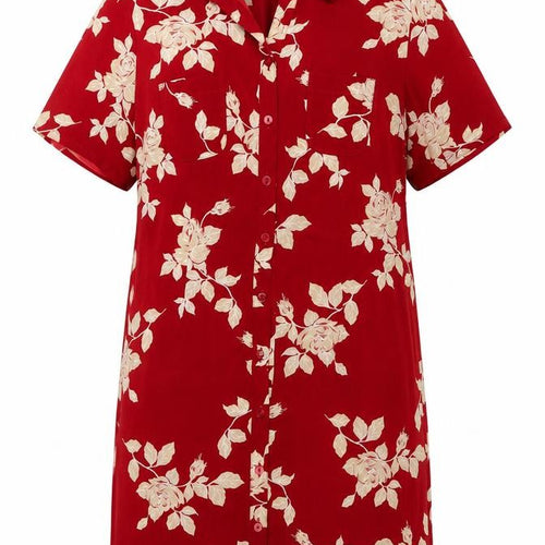 Marks and Spencer Women's Red Floral UK 14 Short Shirt Dress