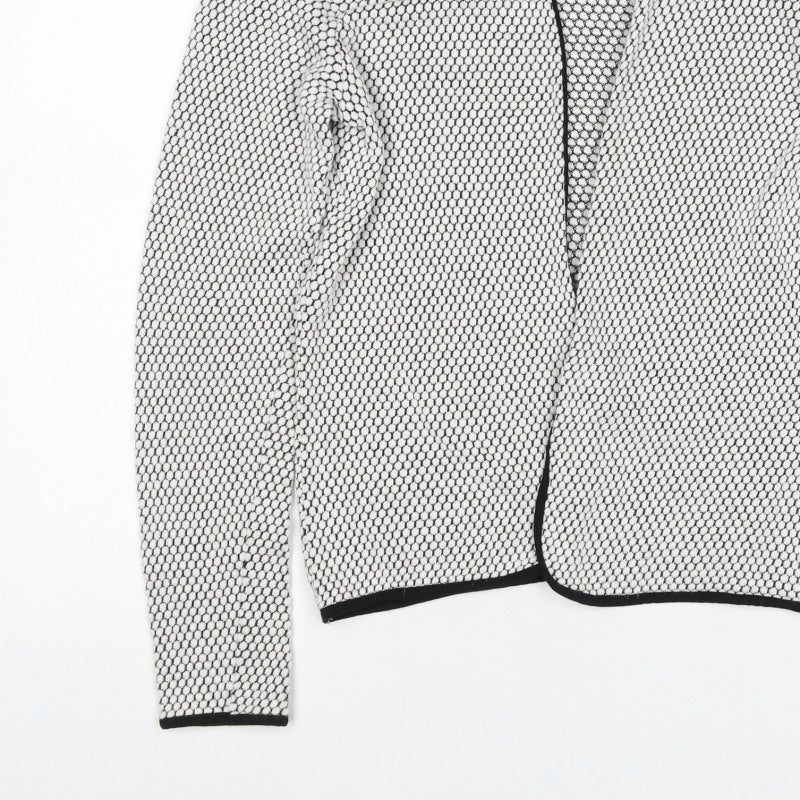 Additional view of H&M Women White Black Geometric Knit Open Cardigan, size M