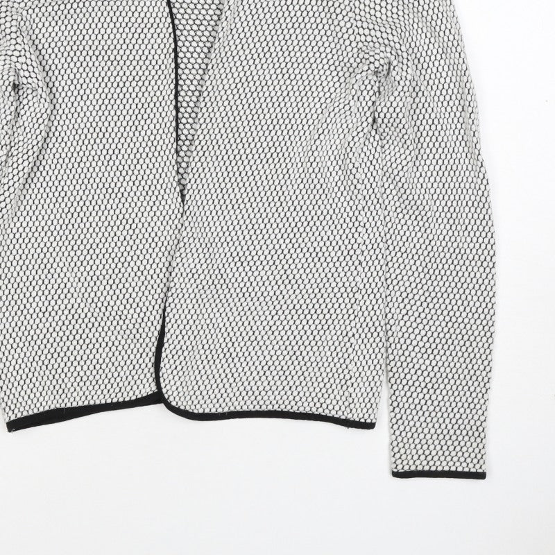 Additional view of H&M Women White Black Geometric Knit Open Cardigan, size M