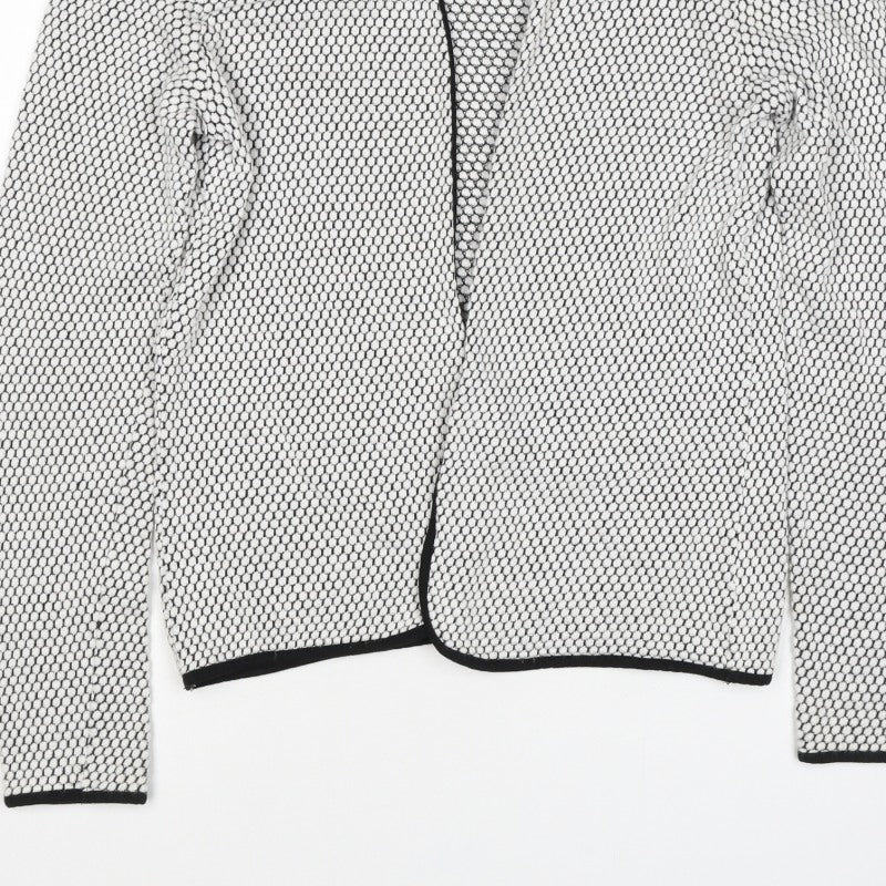 Additional view of H&M Women White Black Geometric Knit Open Cardigan, size M