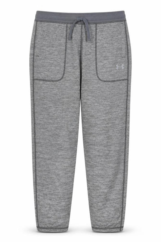 Front view of Under Armour boys’ grey ylg 14-15 years coldgear fleece joggers