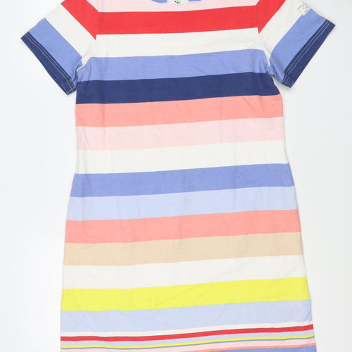 Joules Women Multicoloured Striped Cotton T-Shirt Dress UK 14