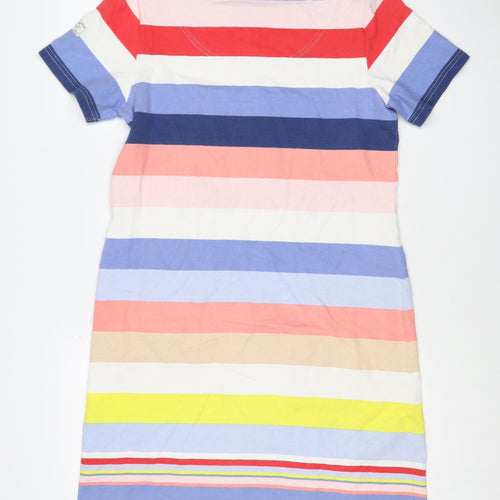 Joules Women Multicoloured Striped Cotton T-Shirt Dress UK 14