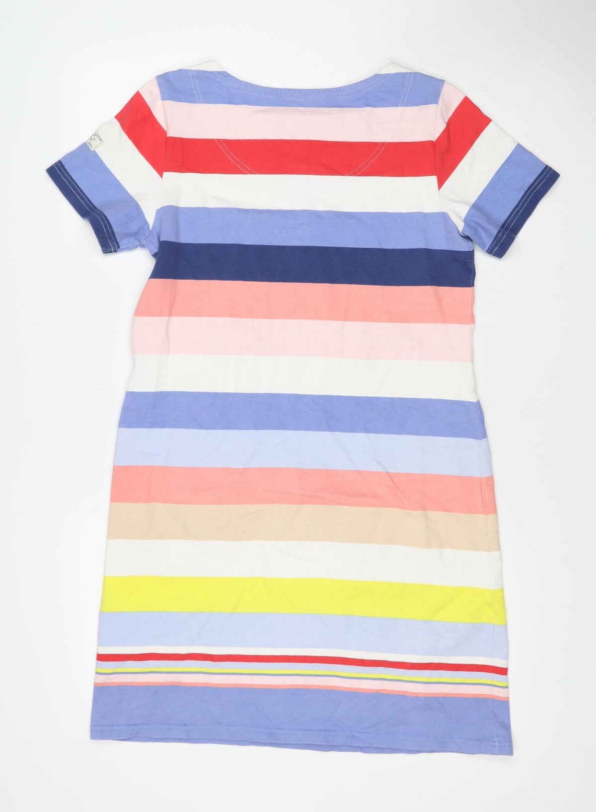 Joules Women Multicoloured Striped Cotton T-Shirt Dress UK 14