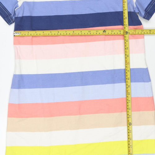 Joules Women Multicoloured Striped Cotton T-Shirt Dress UK 14