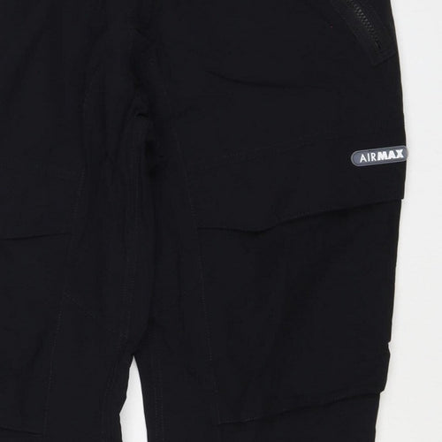 Nike Men Black L Air Max Tapered Jogger Track Pants Zip Pockets