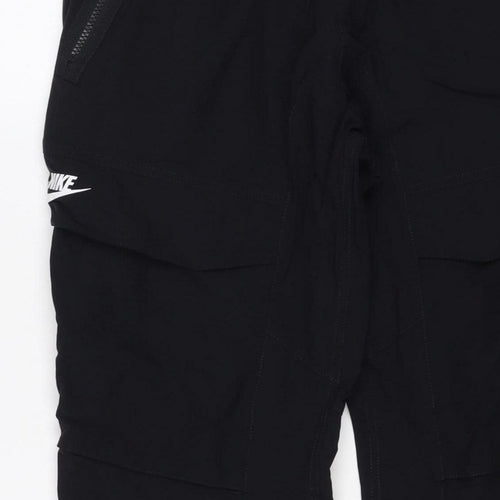 Nike Men Black L Air Max Tapered Jogger Track Pants Zip Pockets