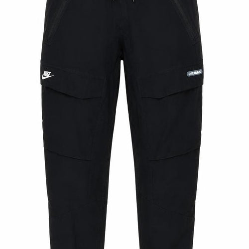 Nike Men Black L Air Max Tapered Jogger Track Pants Zip Pockets