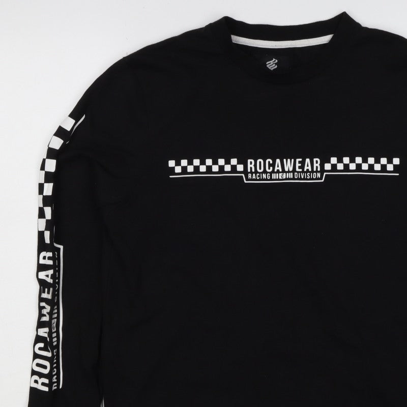 Rocawear Men’s Black M Racing Graphic Print Pullover Sweatshirt
