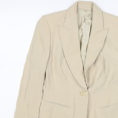 M&S Autograph Women’s Beige UK 10 Tailored One Button Blazer Jacket
