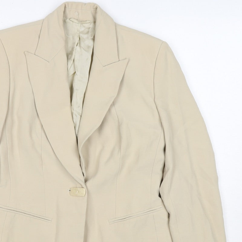 M&S Autograph Women’s Beige UK 10 Tailored One Button Blazer Jacket