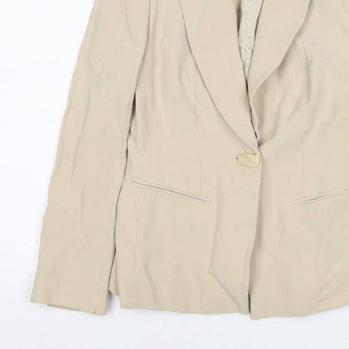 M&S Autograph Women’s Beige UK 10 Tailored One Button Blazer Jacket
