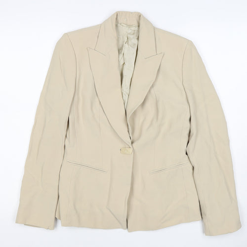 M&S Autograph Women’s Beige UK 10 Tailored One Button Blazer Jacket
