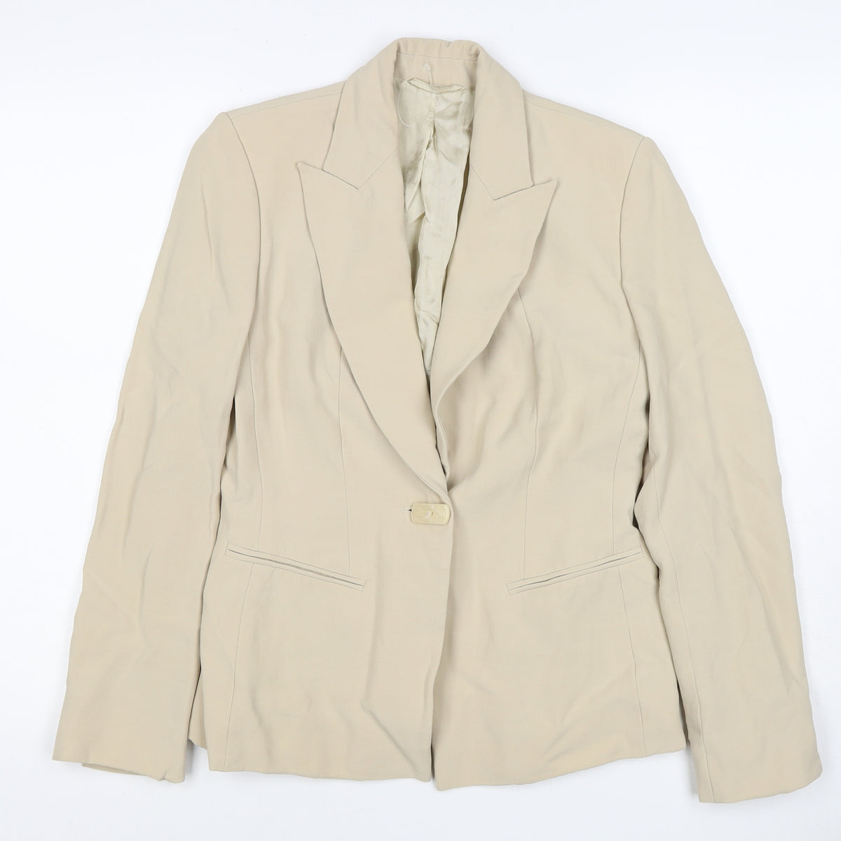 M&S Autograph Women’s Beige UK 10 Tailored One Button Blazer Jacket