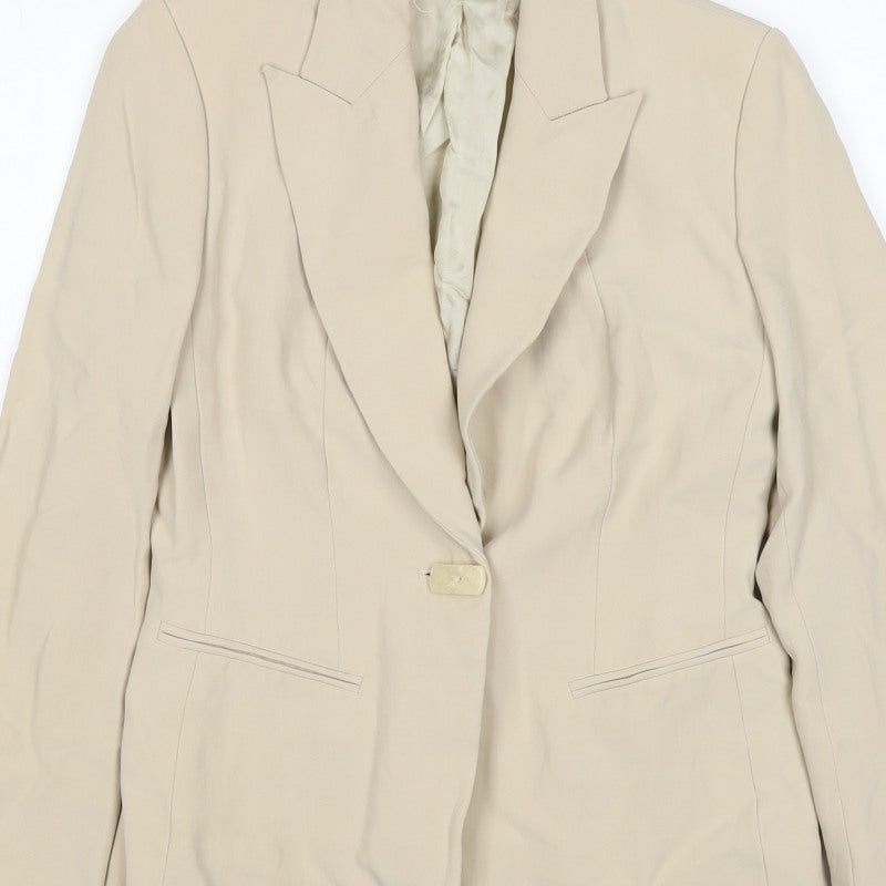M&S Autograph Women’s Beige UK 10 Tailored One Button Blazer Jacket